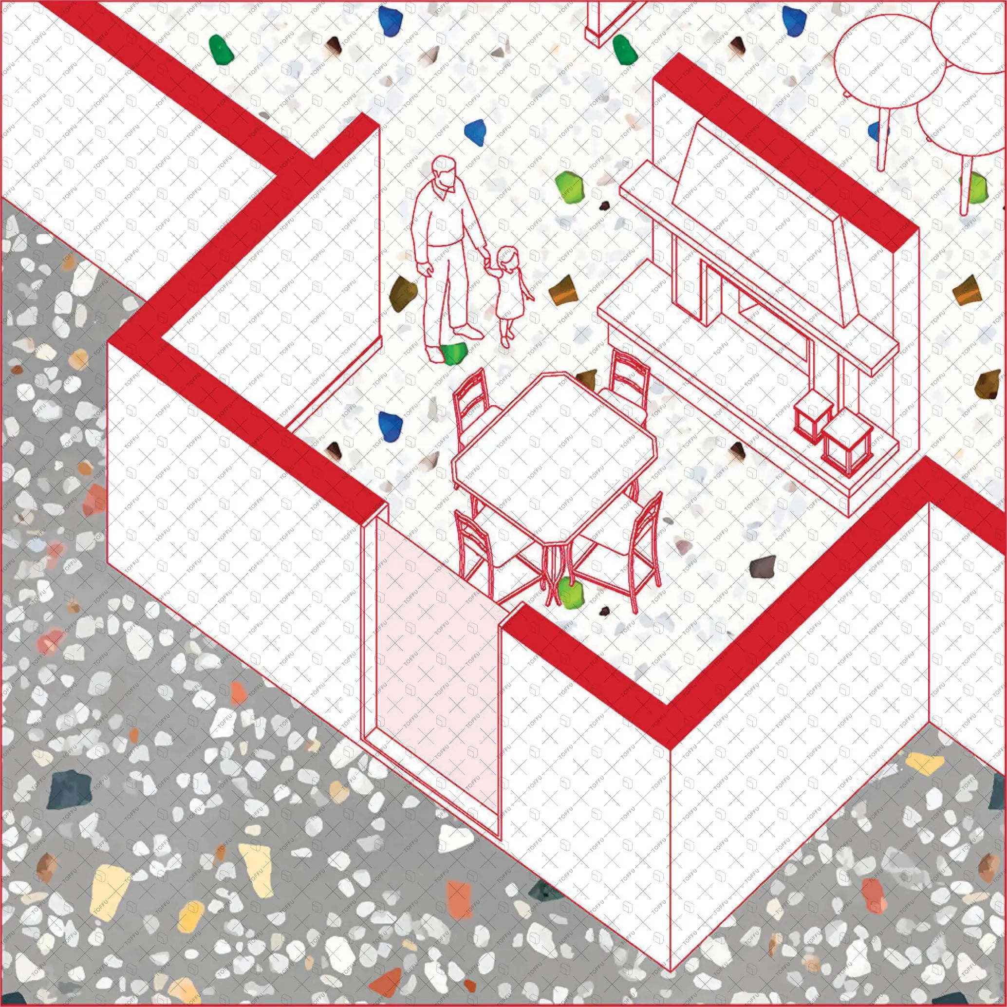 Swatch Terrazzo Flooring 2 Digital Artwork drawings | Toffu Co