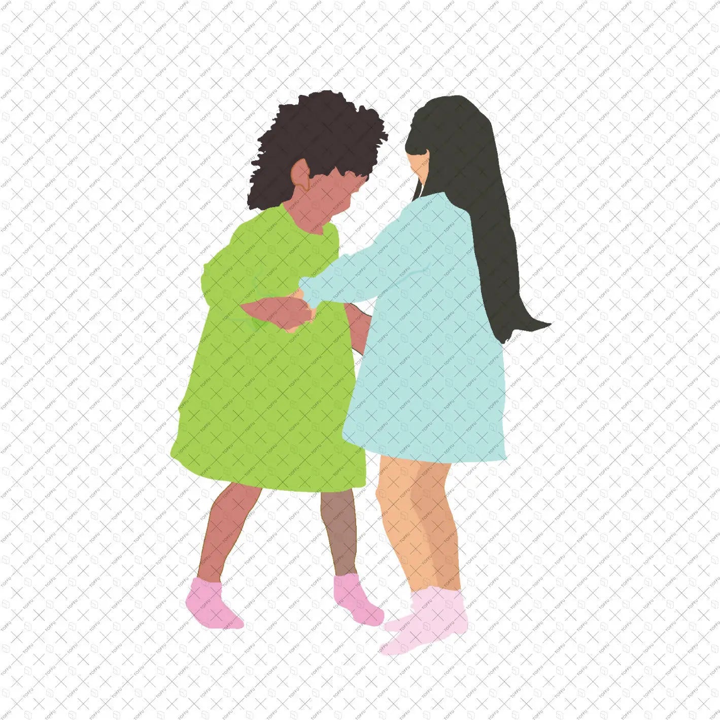 Flat Vector Kids Playing Digital Artwork drawings | Toffu Co