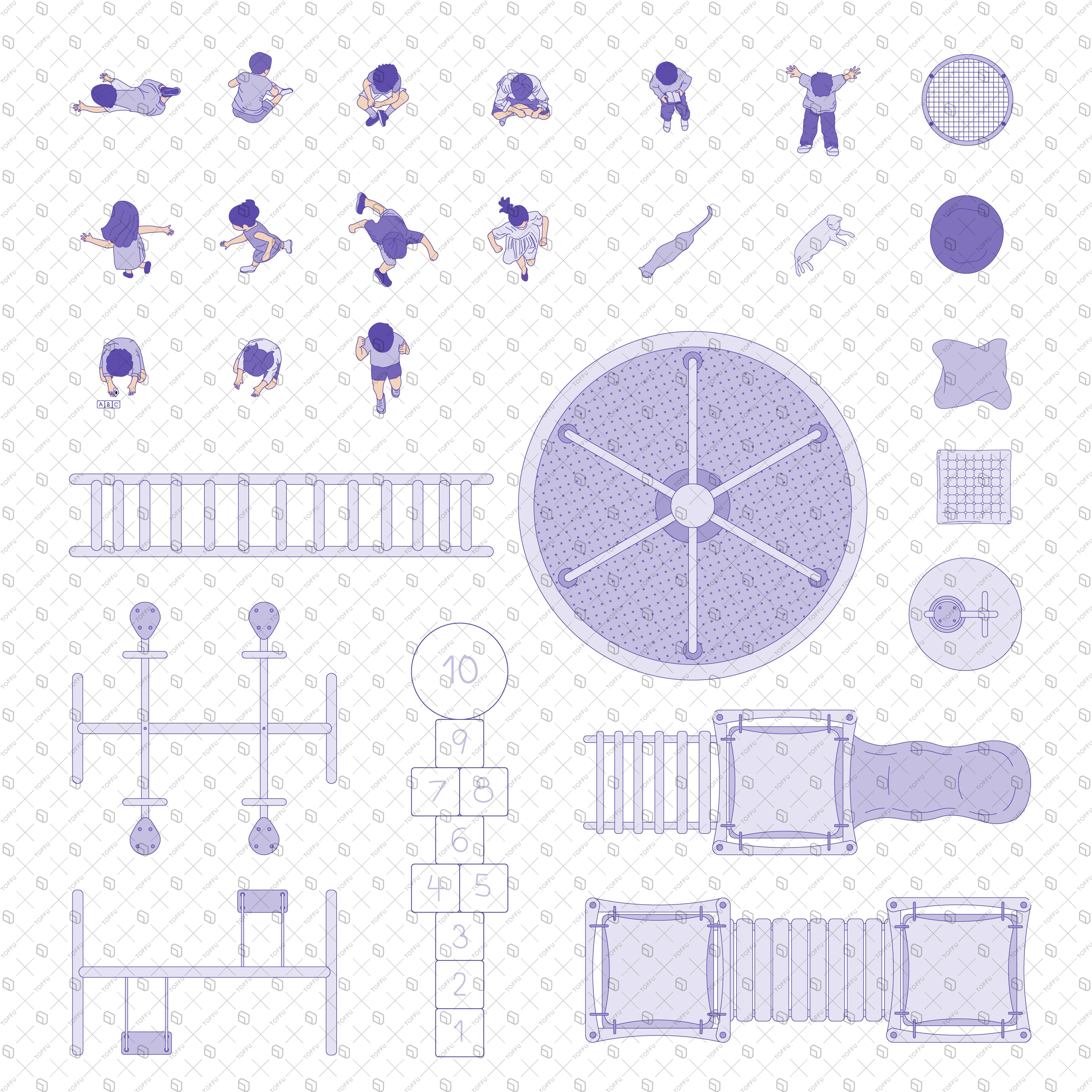 Flat Vector Children's Playground Top View PNG - Toffu Co