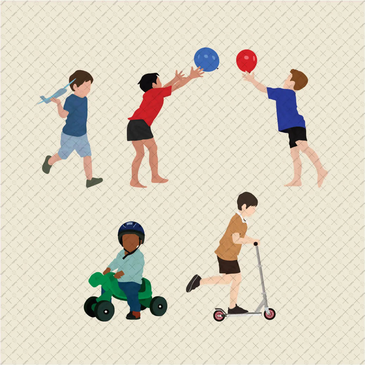 Flat Vector Raphic Children Flat Vector Kids Pack 2 – Toffu Co