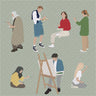 Flat Vector People Art Pack 2 Digital Artwork drawings | Toffu Co