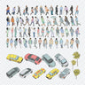 Flat Vector - Cad Human Figures and Cars (72 Figures) Digital Artwork drawings | Toffu Co