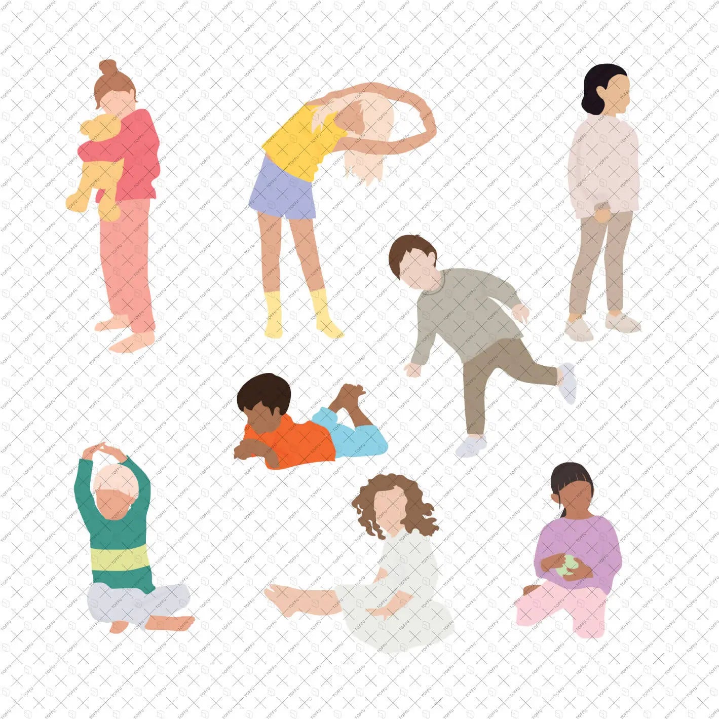 Flat Vector Indoor Kids Digital Artwork drawings | Toffu Co