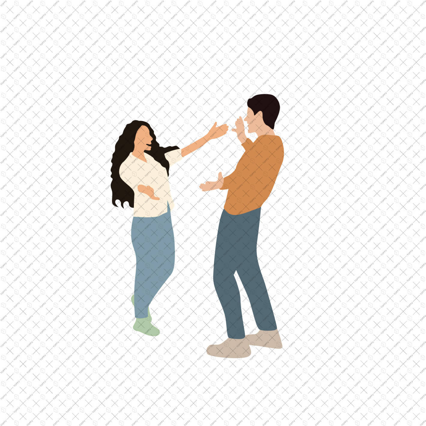 Flat Vector Social Interactions People PNG - Toffu Co