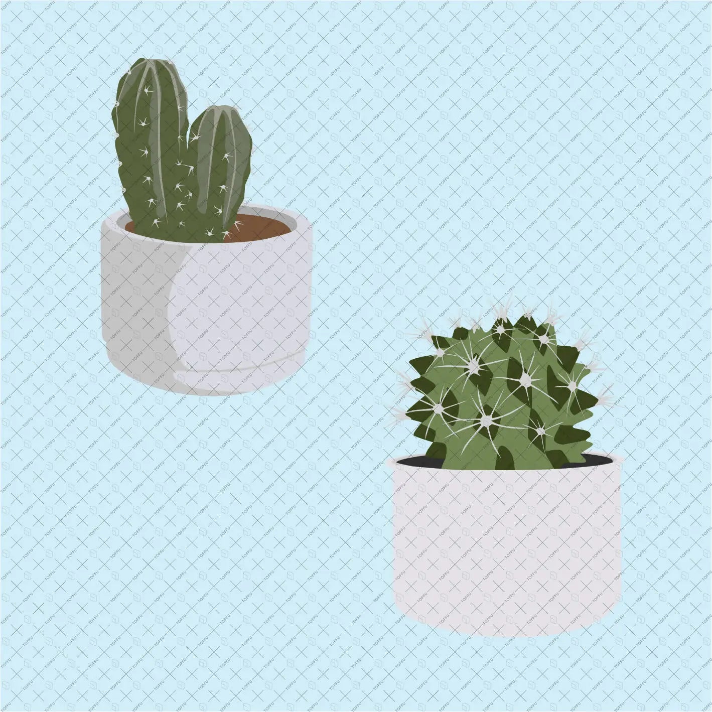 Flat Vector Indoor Plants Digital Artwork drawings | Toffu Co