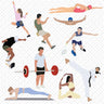 Flat Vector Sports People Digital Artwork drawings | Toffu Co