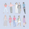 Flat Vector People Women Figures Digital Artwork drawings | Toffu Co