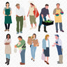 Flat Vector Market People Digital Artwork drawings | Toffu Co