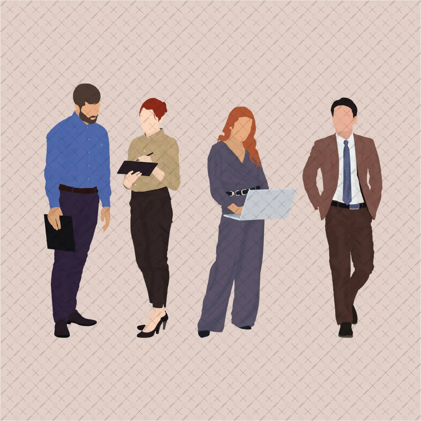 Flat Vector Office People Pack Digital Artwork drawings | Toffu Co