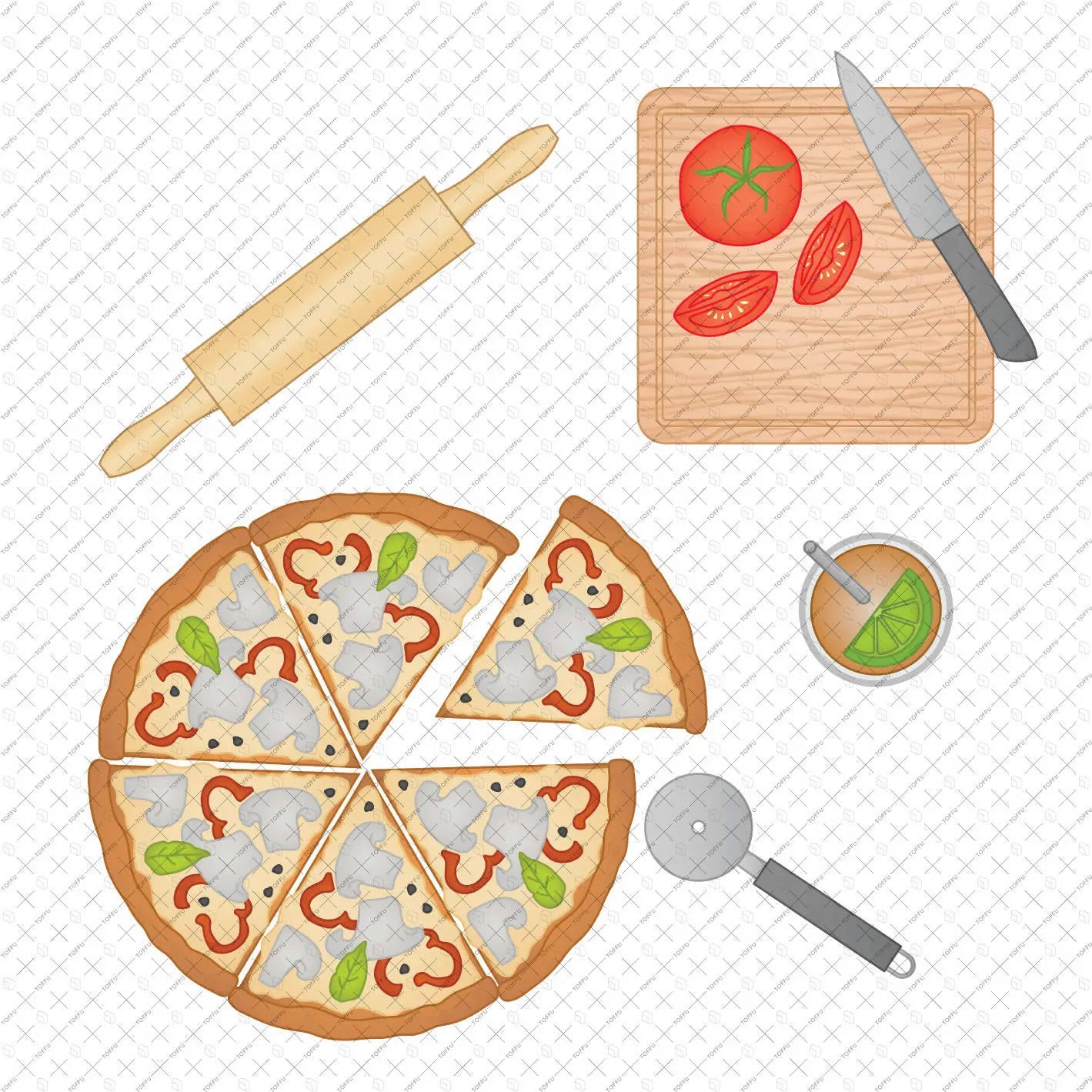 Flat Vector Kitchen and Food Digital Artwork drawings | Toffu Co