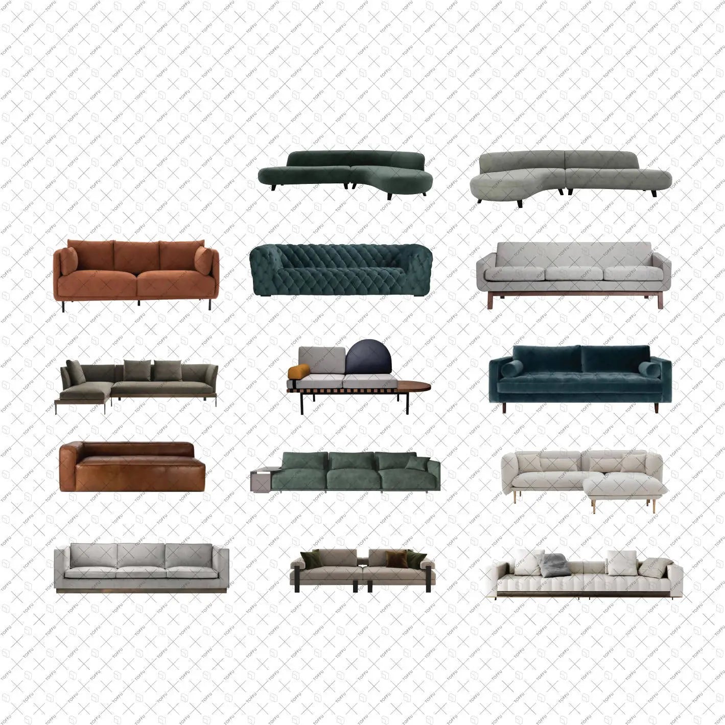 Cutout Furniture Living Room 2 Digital Artwork drawings | Toffu Co