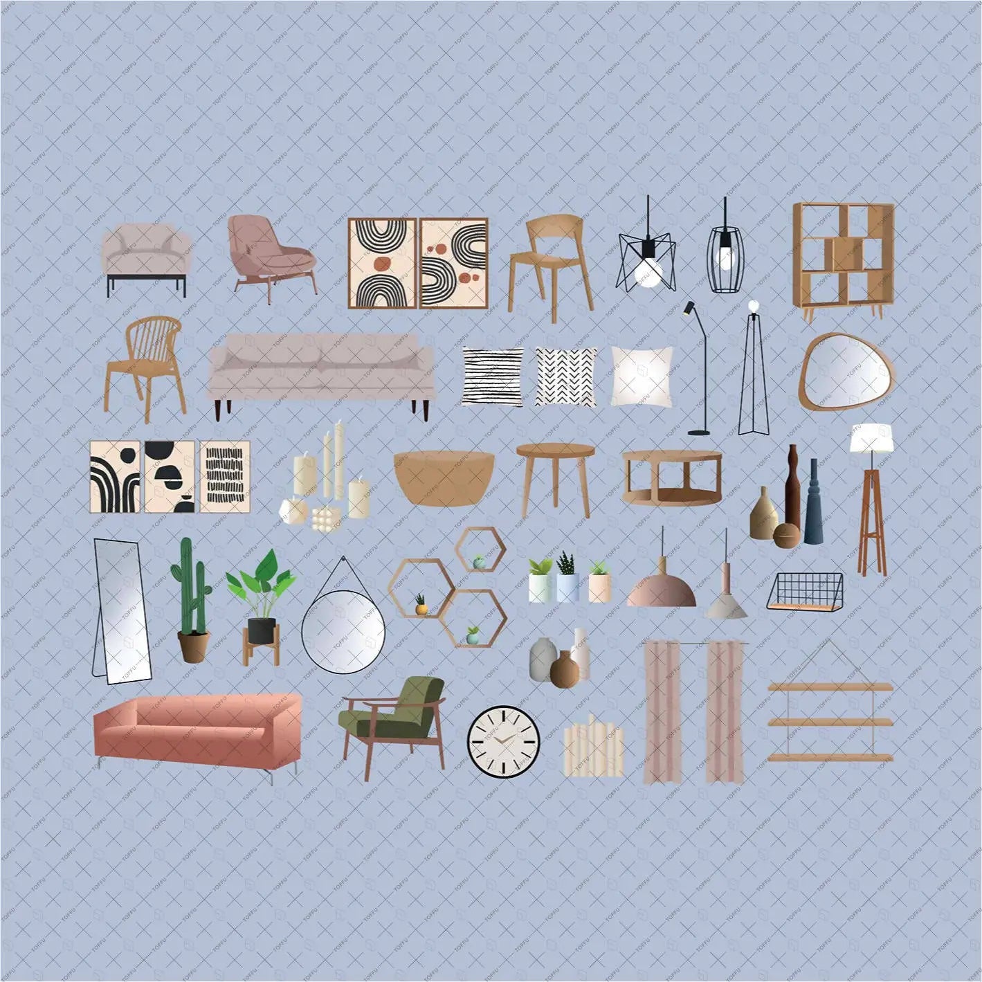 Flat Vector House Decorative Objects – Toffu Co