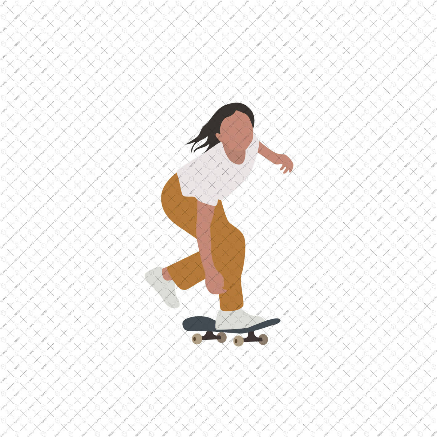 Flat Vector Skateboarders PNG - Toffu Co