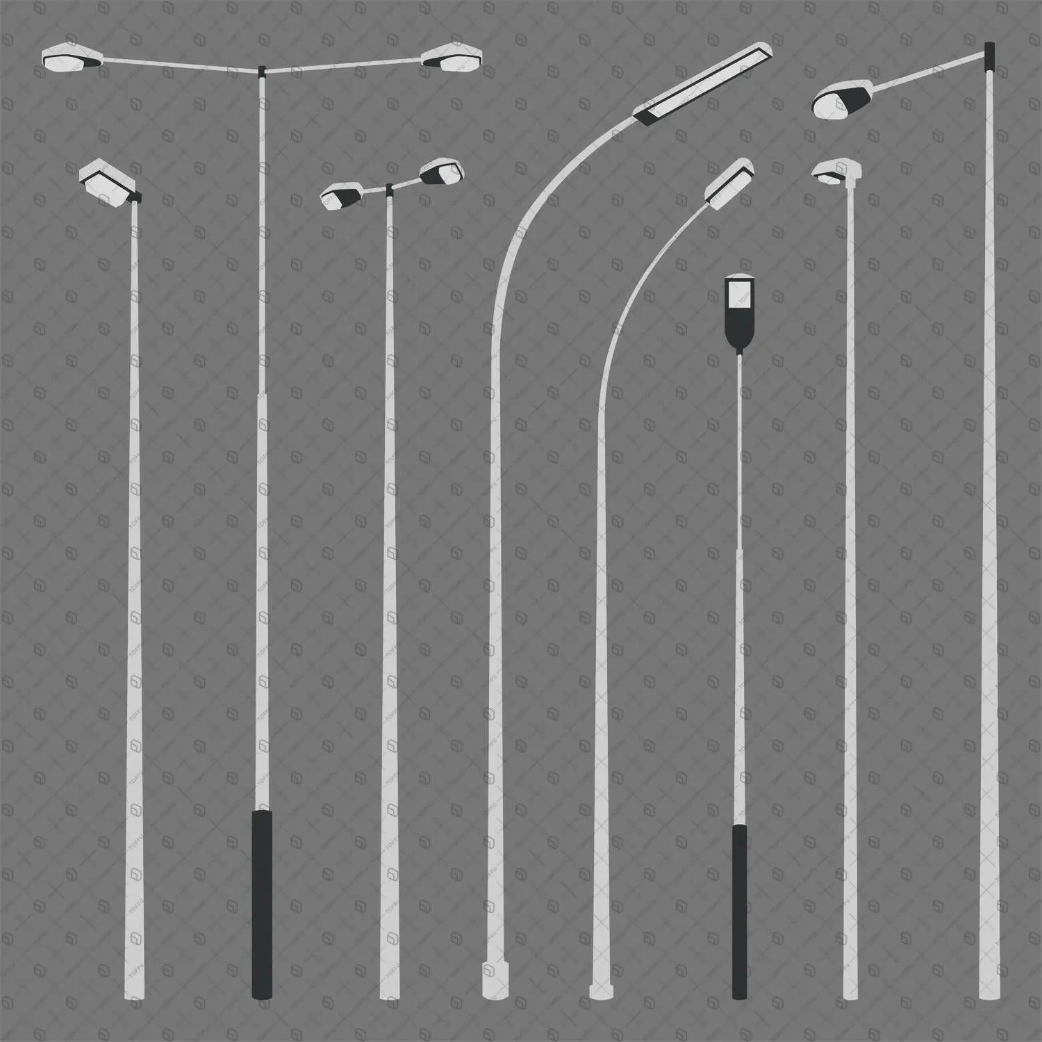 Flat Vector Roadway Lights Digital Artwork drawings | Toffu Co