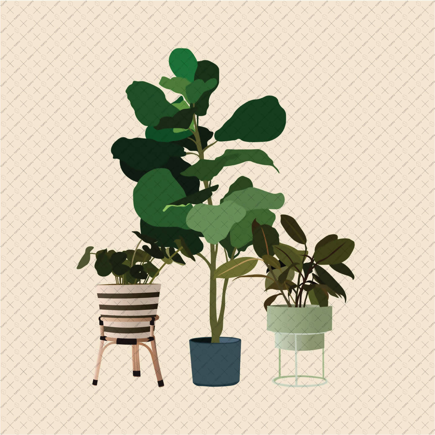Flat Vector 18 Plants Pack PNG - Toffu Co