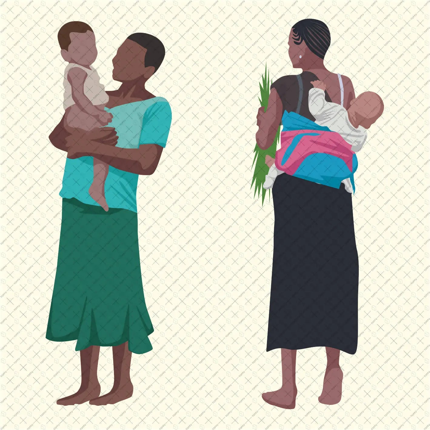 Flat Vector African People Digital Artwork drawings | Toffu Co