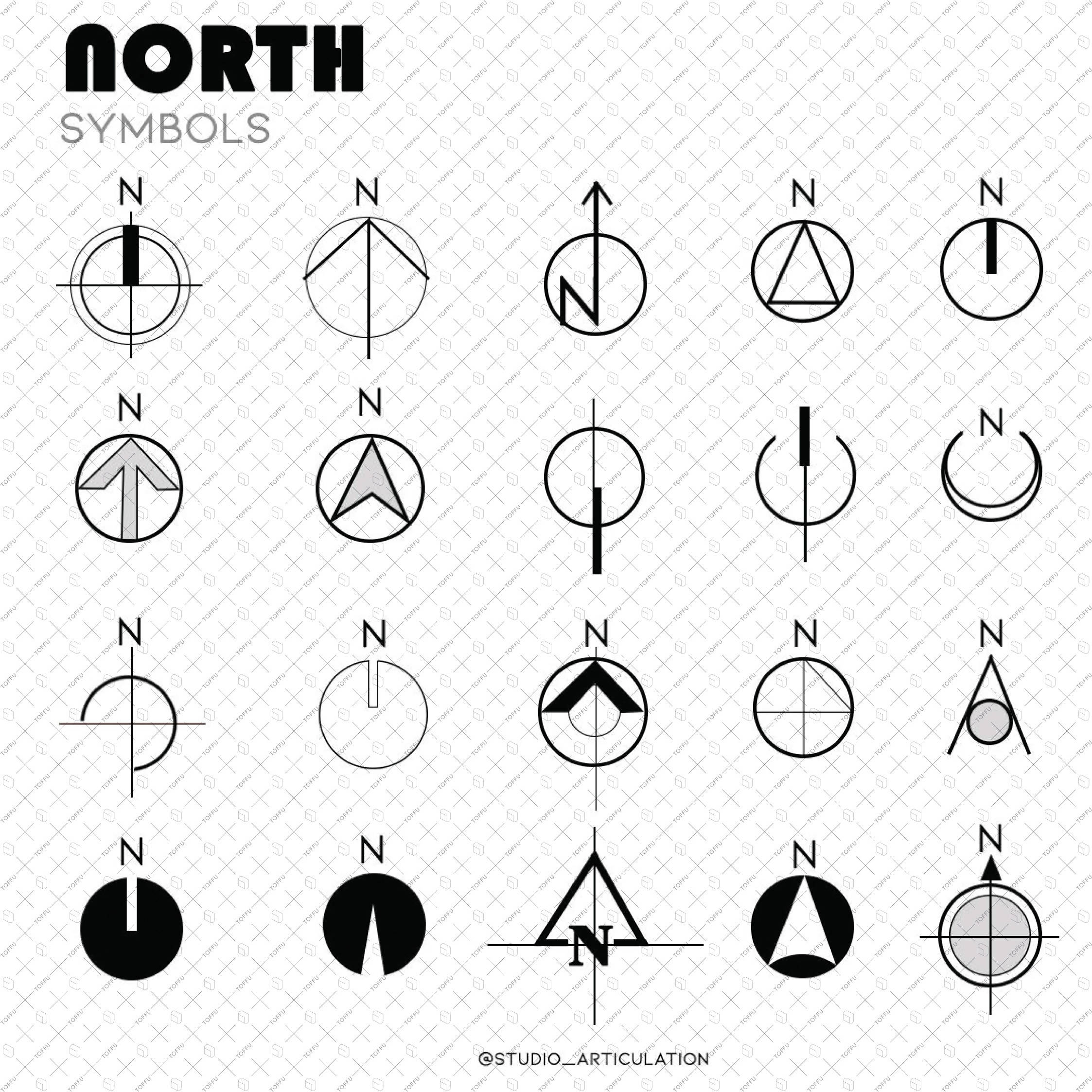 architectural north arrow vector