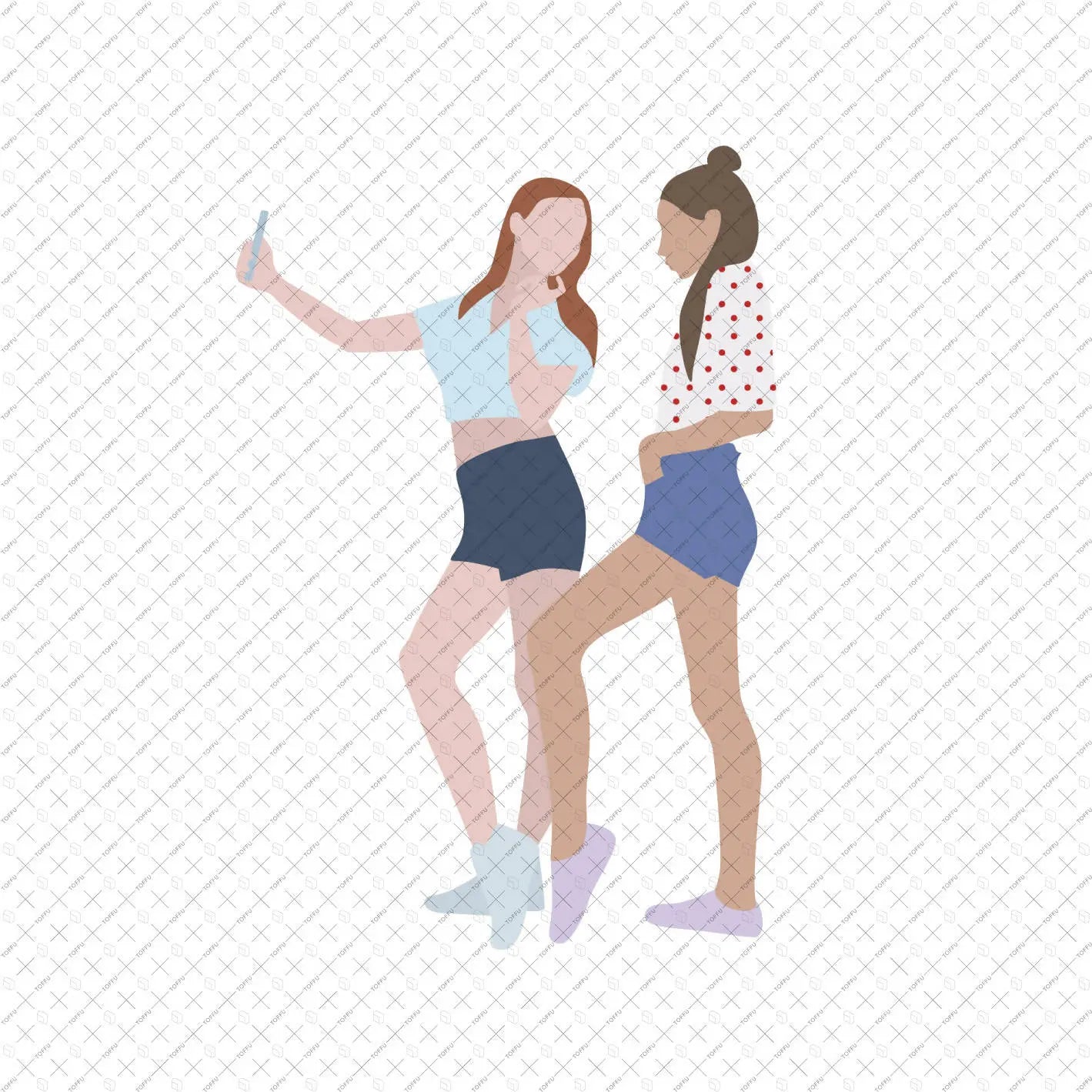 Flat Vector Teenagers Digital Artwork drawings | Toffu Co