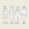 Flat Vector B&W Standing People 4 Digital Artwork drawings | Toffu Co