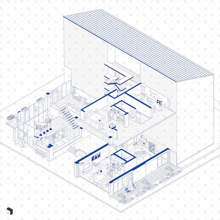 Axonometric Cad Apartment Block Bundle – Toffu Co