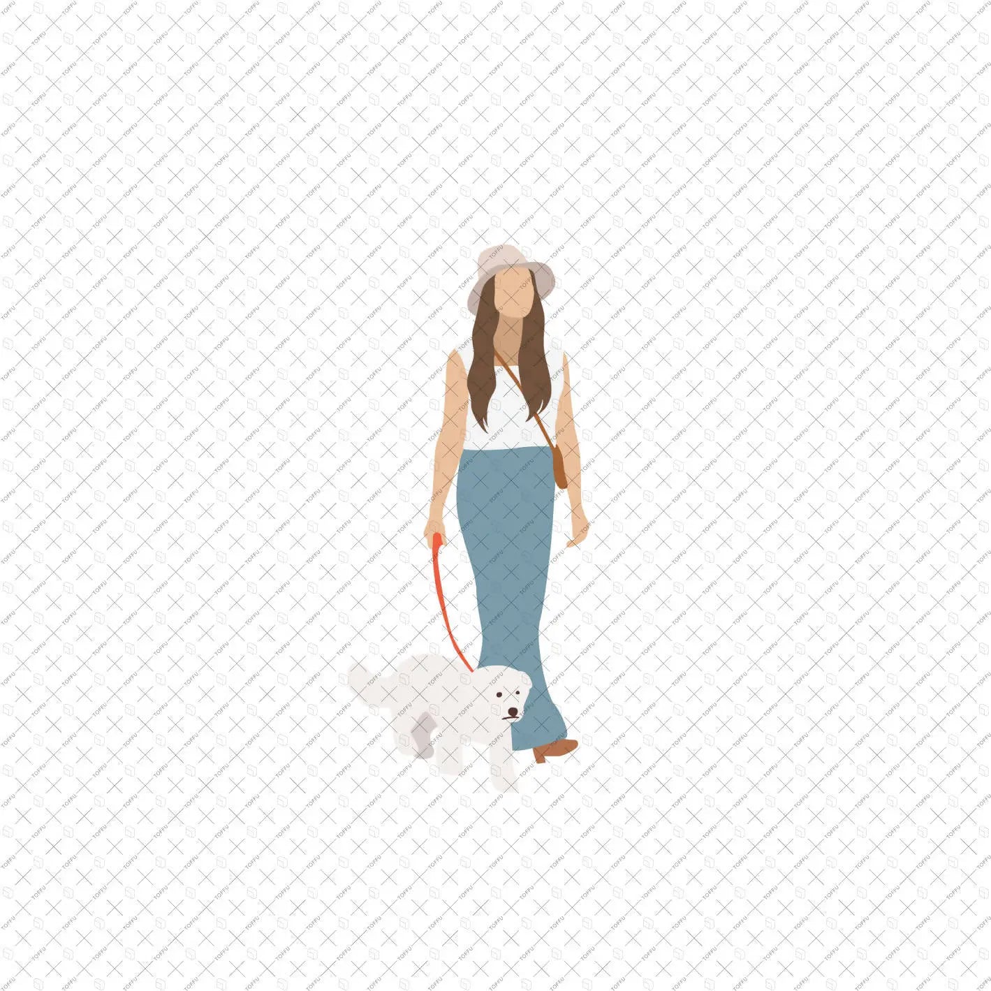 Flat Vector People And Dogs Digital Artwork drawings | Toffu Co