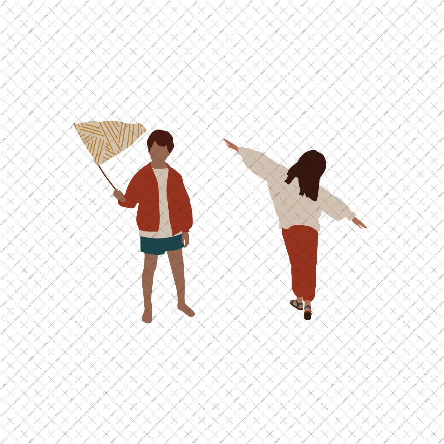 Flat Vector People - Kids Playing Digital Artwork drawings | Toffu Co