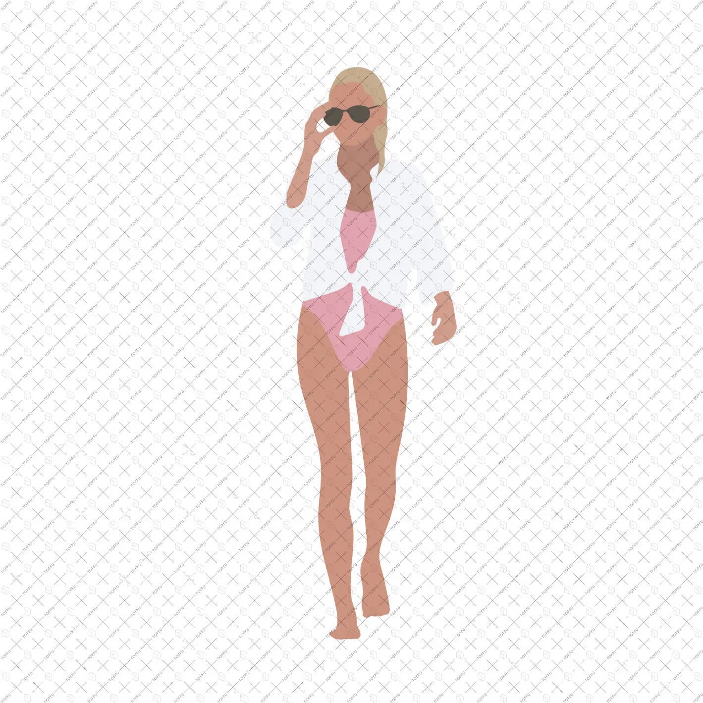 Flat Vector Beach People Digital Artwork drawings | Toffu Co