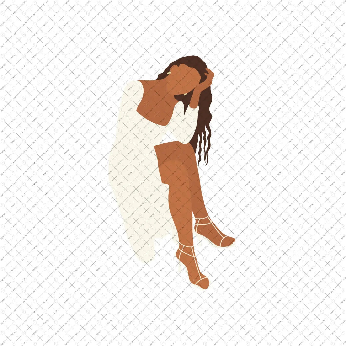 Flat Vector Women in Slit Dresses Digital Artwork drawings | Toffu Co