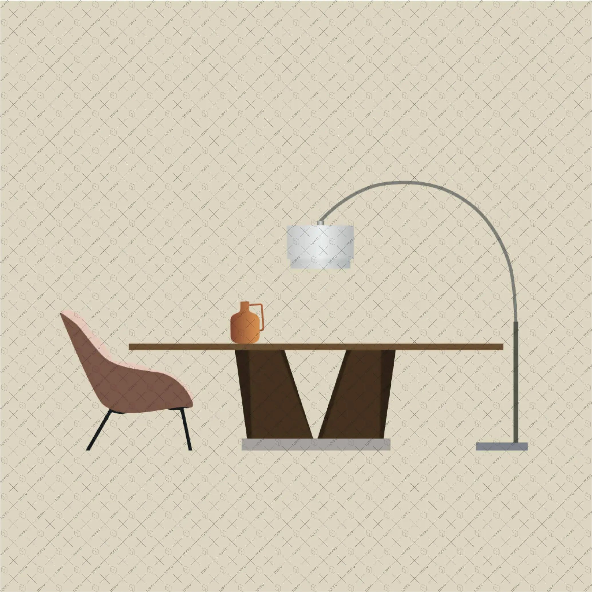 Flat Vector Furniture and Decorations Pack Digital Artwork drawings | Toffu Co