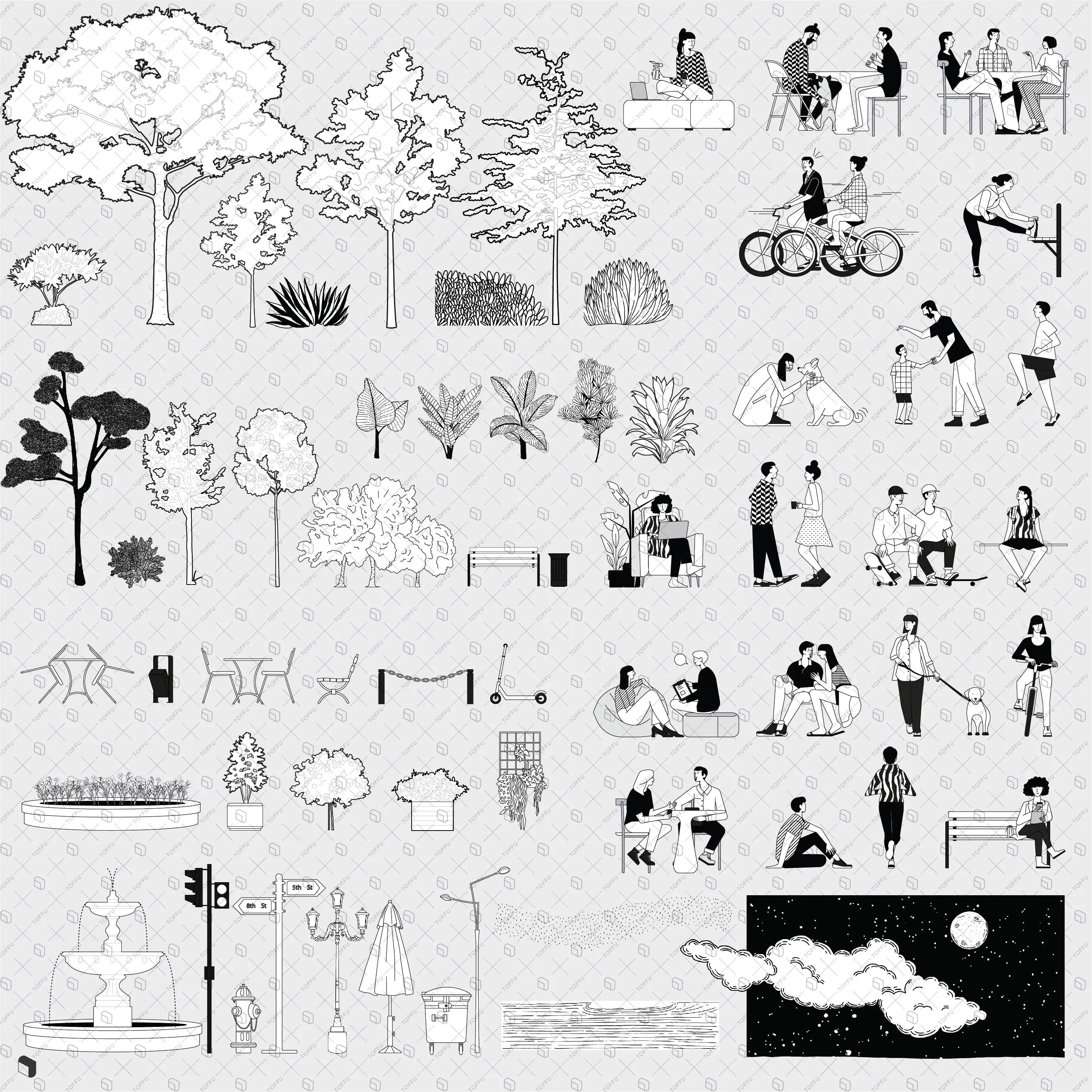 Flat Vector Comic Style Creative Content Bundle Digital Artwork drawings | Toffu Co