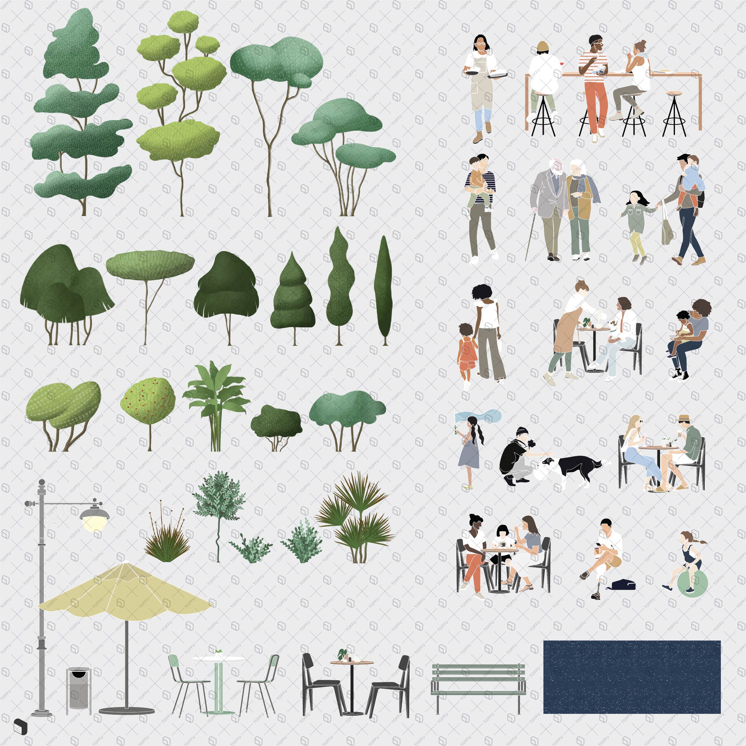 Flat Vector Cutout Collage Style Creative Content Bundle PNG - Toffu Co