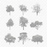 Flat Vector Shaded Trees Digital Artwork drawings | Toffu Co