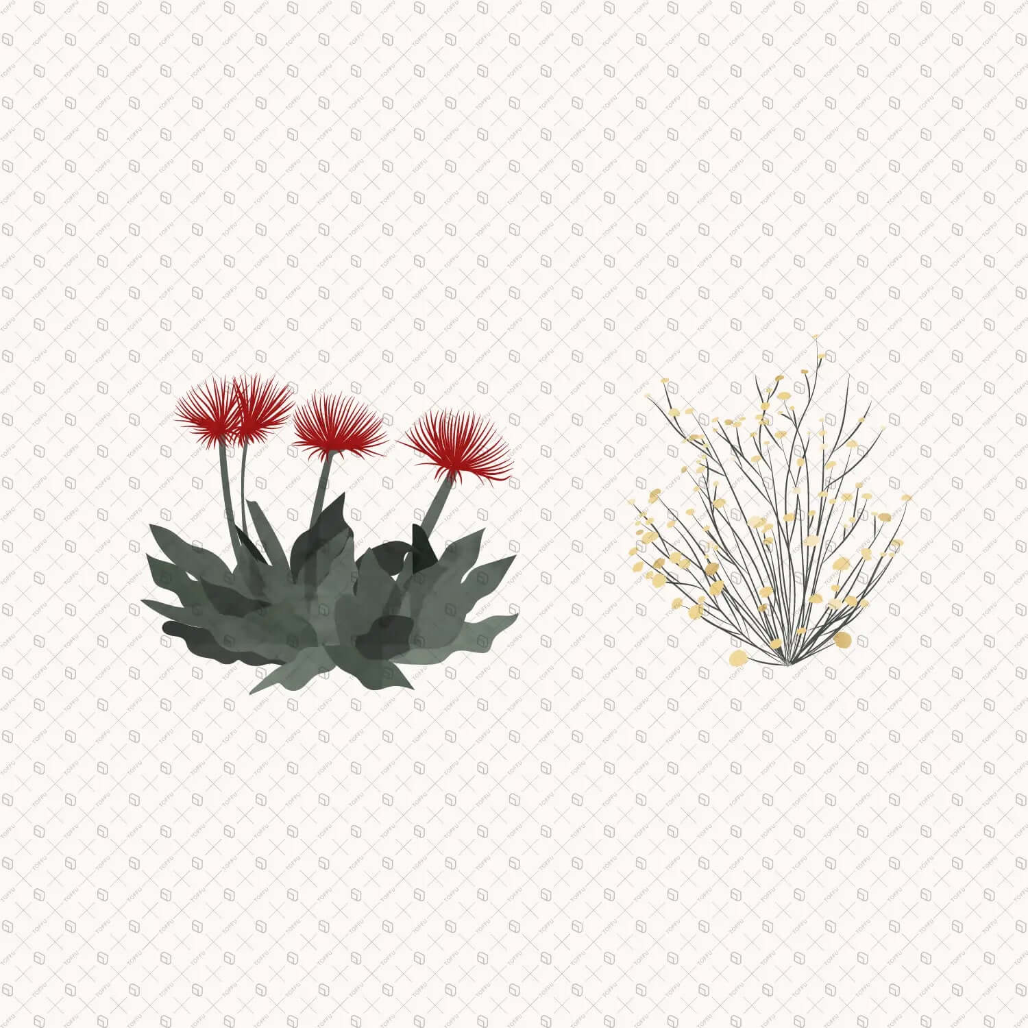 Flat Vector Arabic Vegetation Uncategorized drawings | Toffu Co
