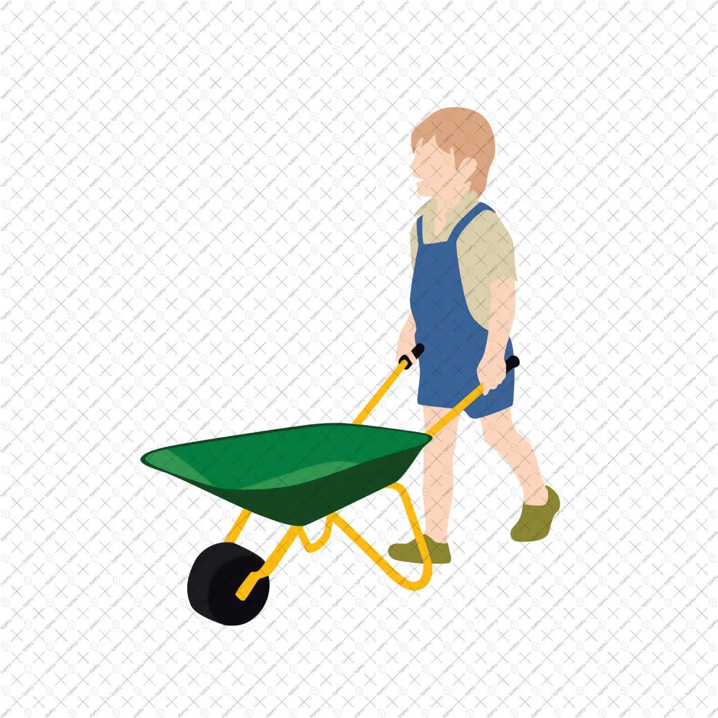 Flat Vector Gardening People - 2 Digital Artwork drawings | Toffu Co