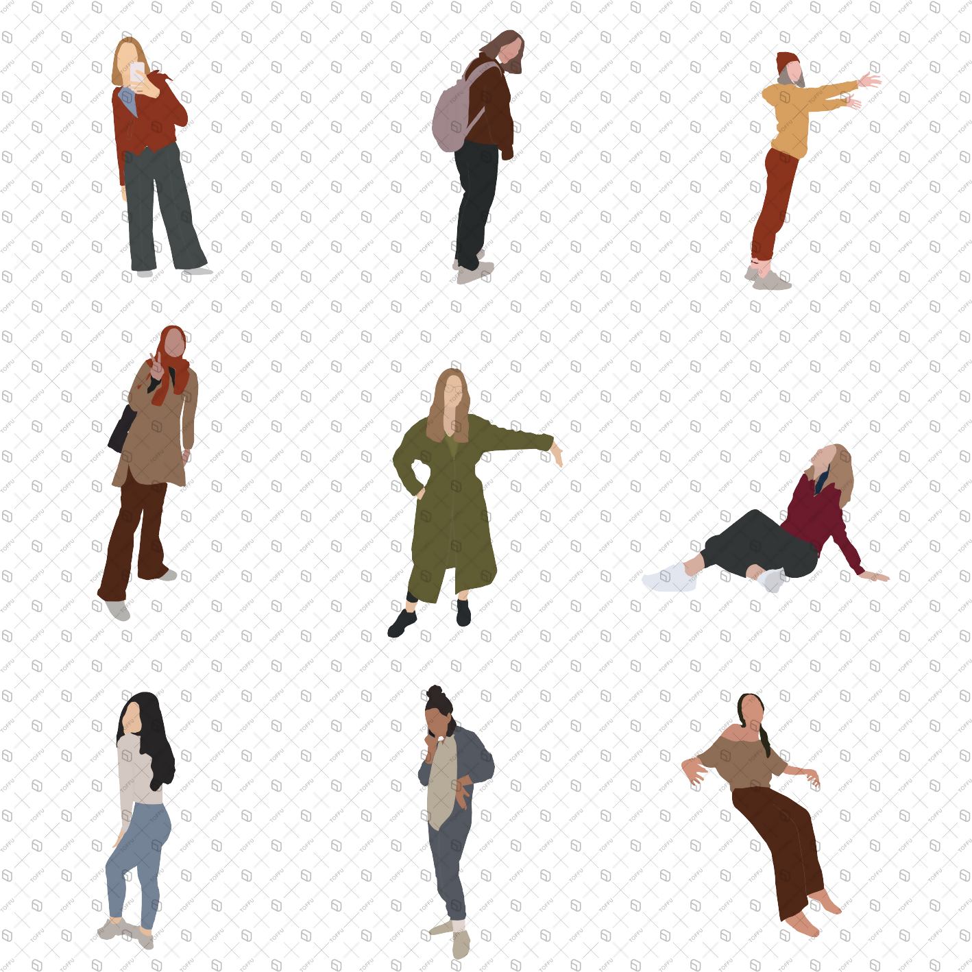 Flat Vector People-Daily Life-Illustration PNG - Toffu Co