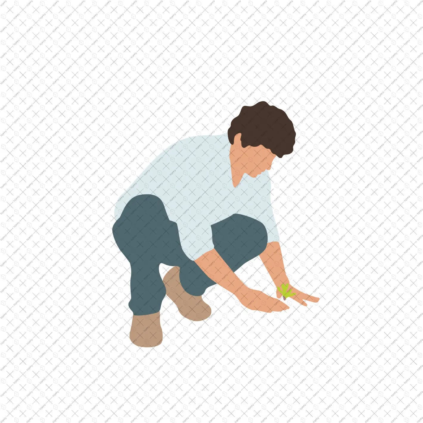 Flat Vector Gardening People - 2 Digital Artwork drawings | Toffu Co