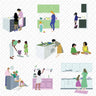 Flat Vector Kids, Family Cooking In Kitchen PNG - Toffu Co