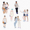 Flat Vector Teenagers Digital Artwork drawings | Toffu Co