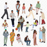 Flat Vector Black People Digital Artwork drawings | Toffu Co