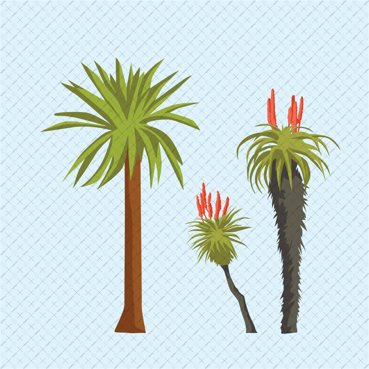 Flat Vector Trees & Plants PNG - Toffu Co