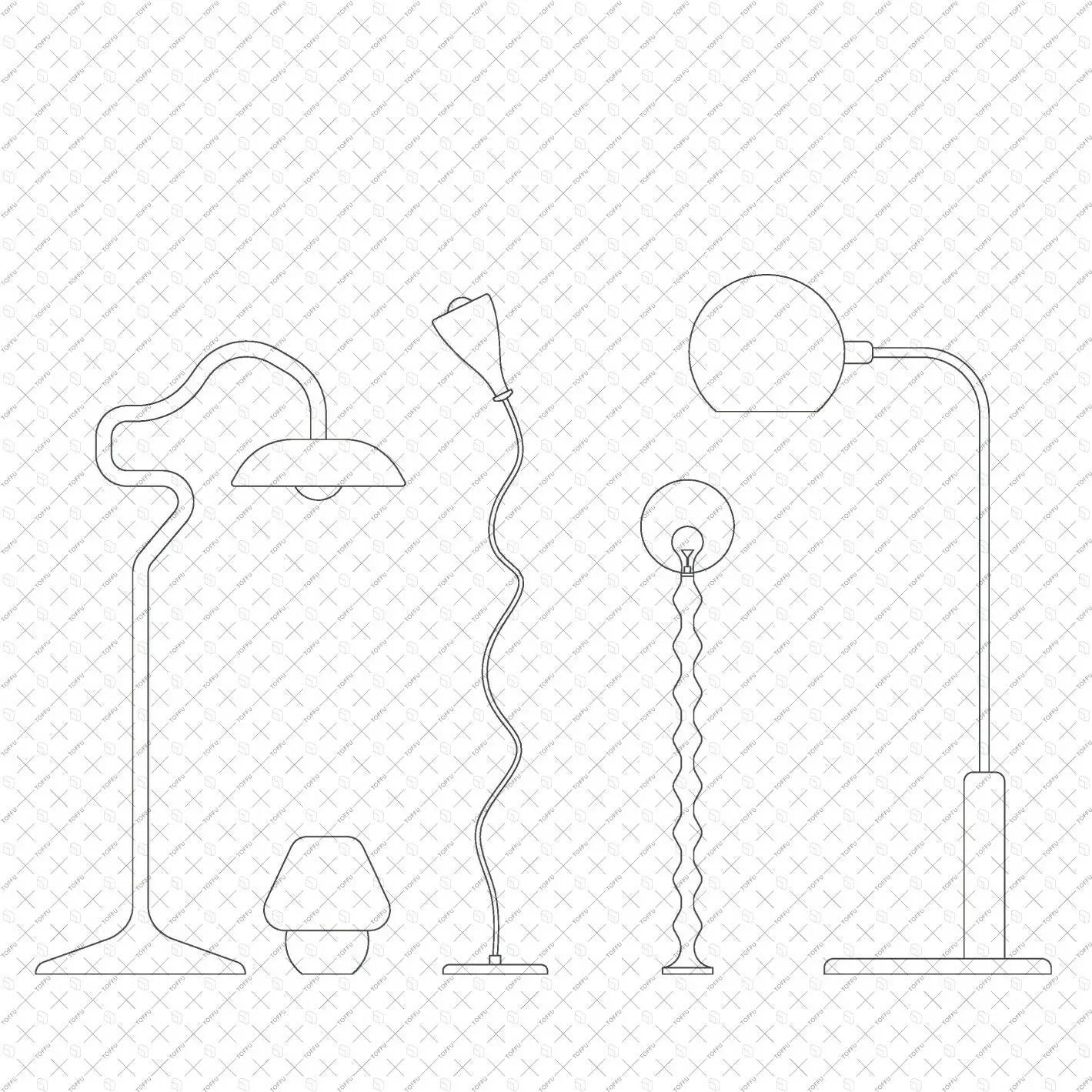 Cad Lighting Fixtures and Lamps Digital Artwork drawings | Toffu Co