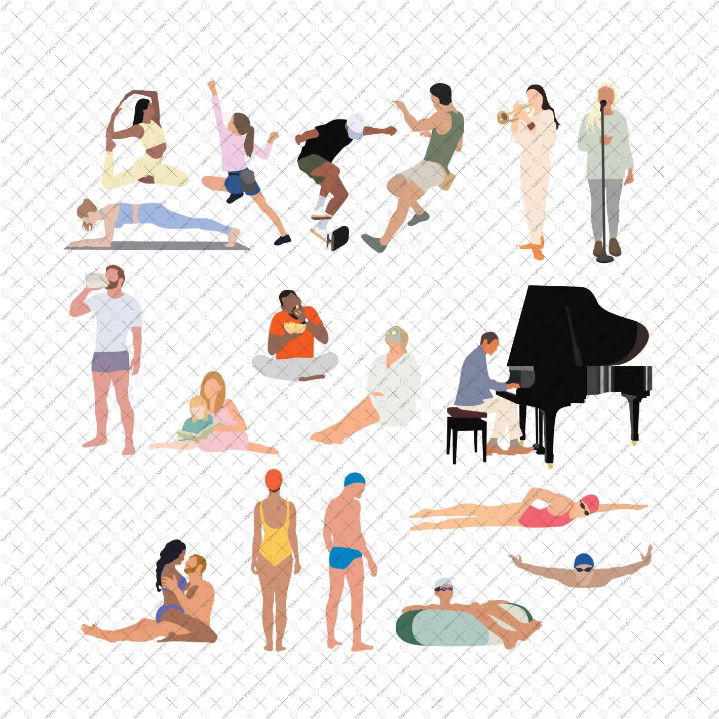 Flat Vector People by Category Mega Pack Digital Artwork drawings | Toffu Co