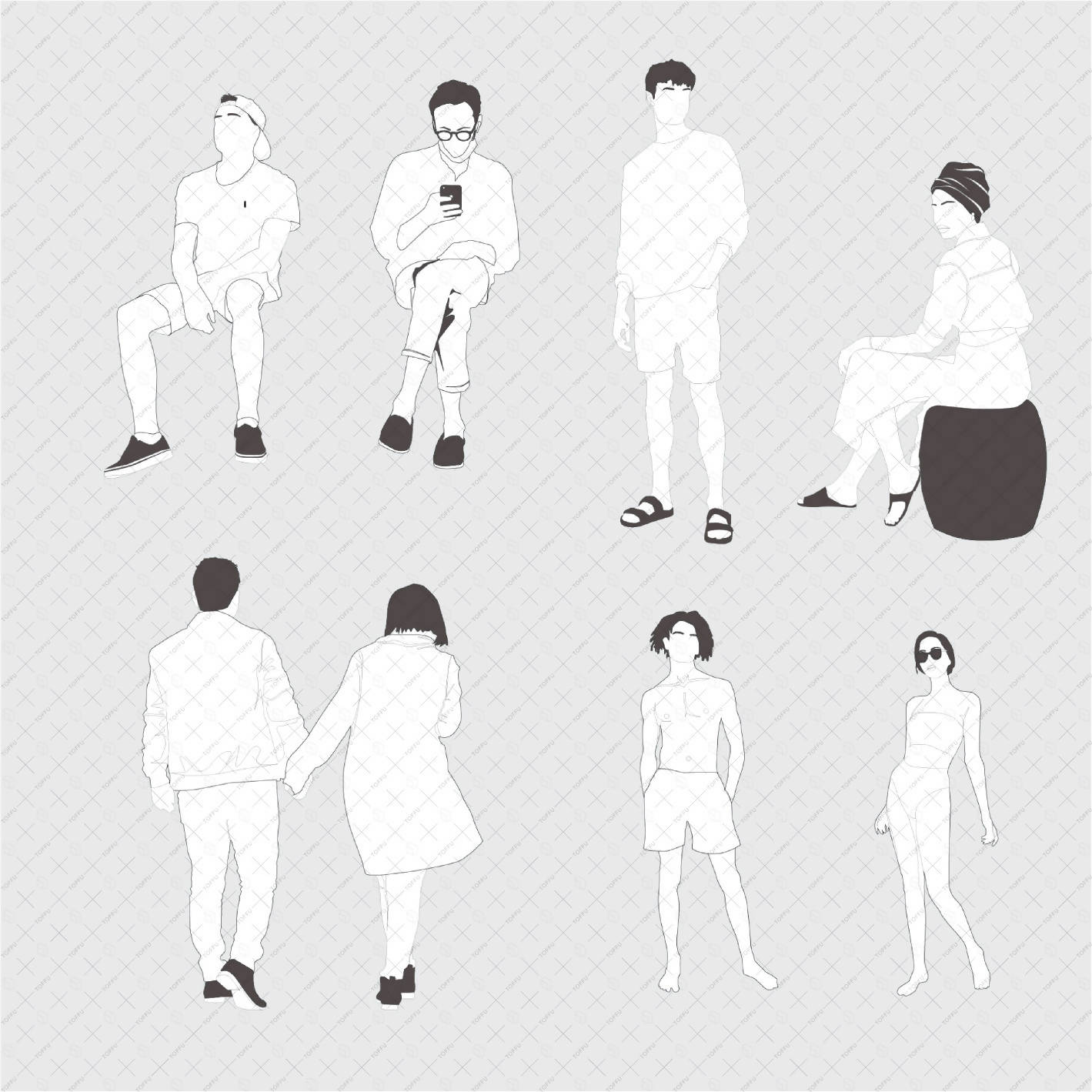 Flat Vector Human Scales 04 PNG - Toffu Co