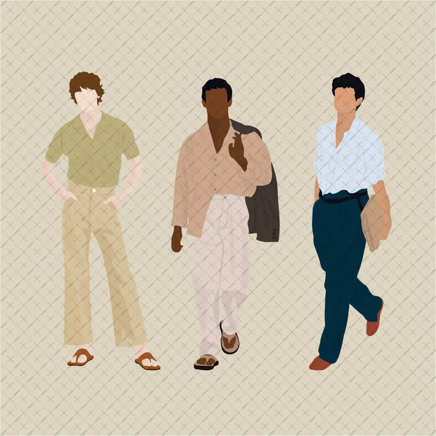 Flat Vector Men In Street Style Digital Artwork drawings | Toffu Co