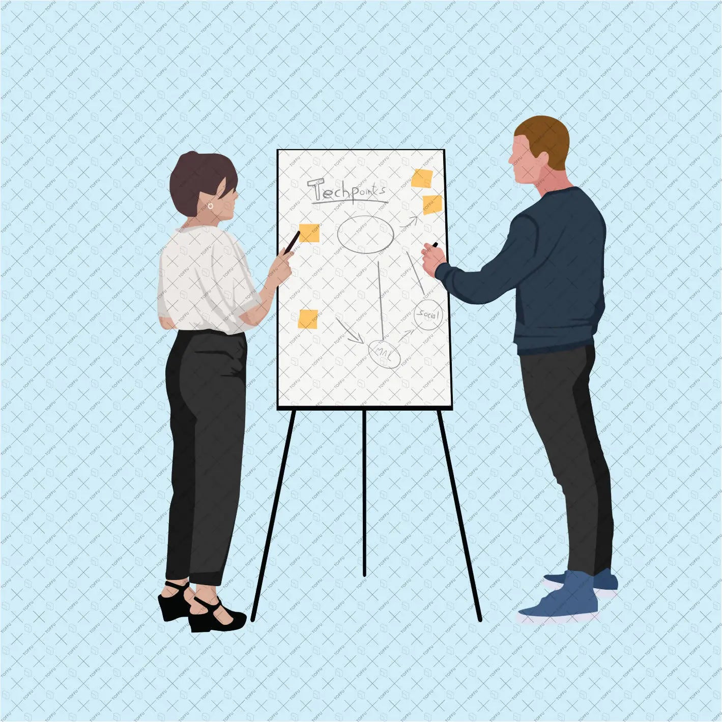 Flat Vector Office People Mega Pack Digital Artwork drawings | Toffu Co