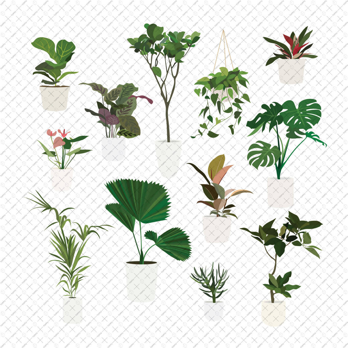 Flat Vector People and Plants Mega Pack (47 Figures) PNG - Toffu Co
