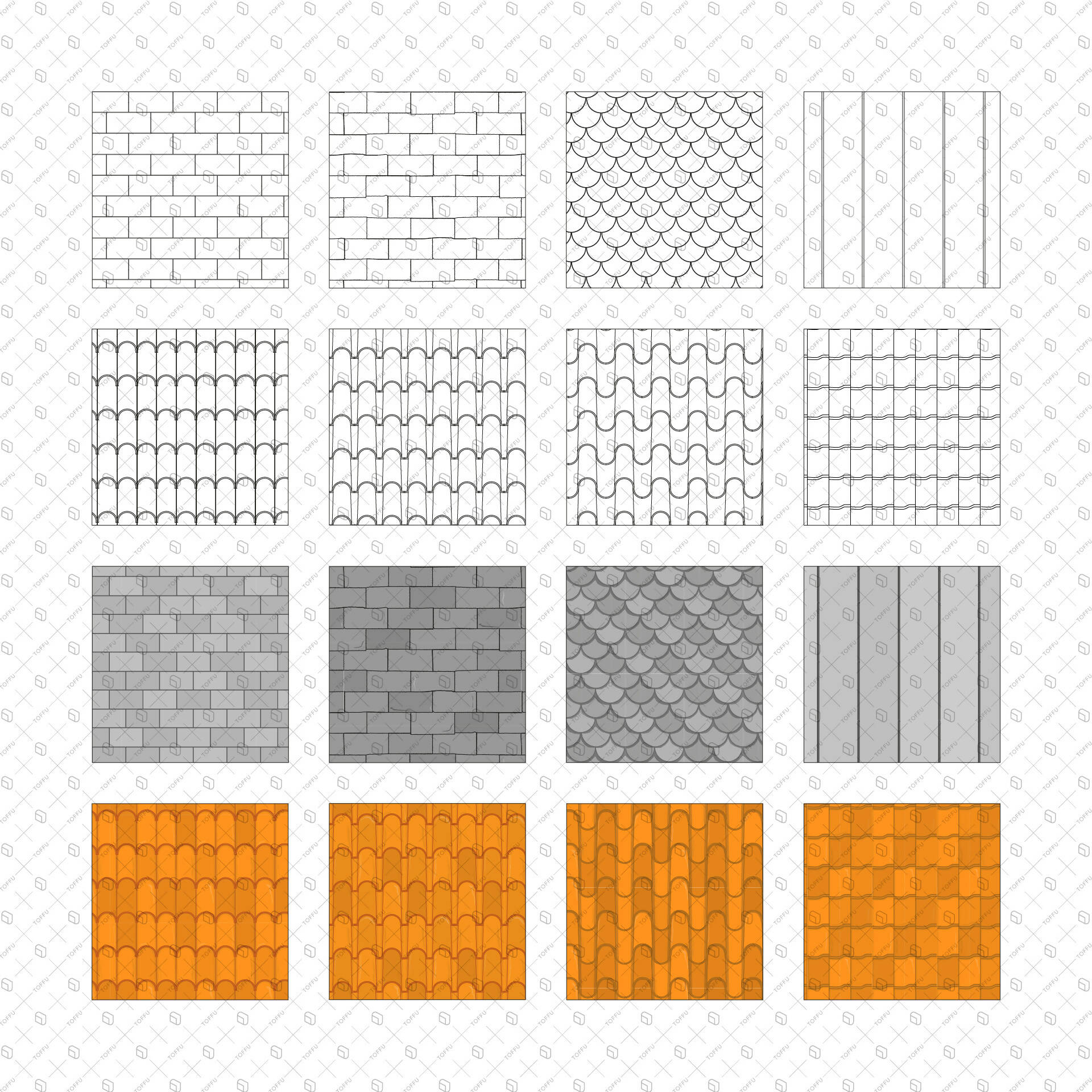 Swatch Roof Patterns PNG - Toffu Co