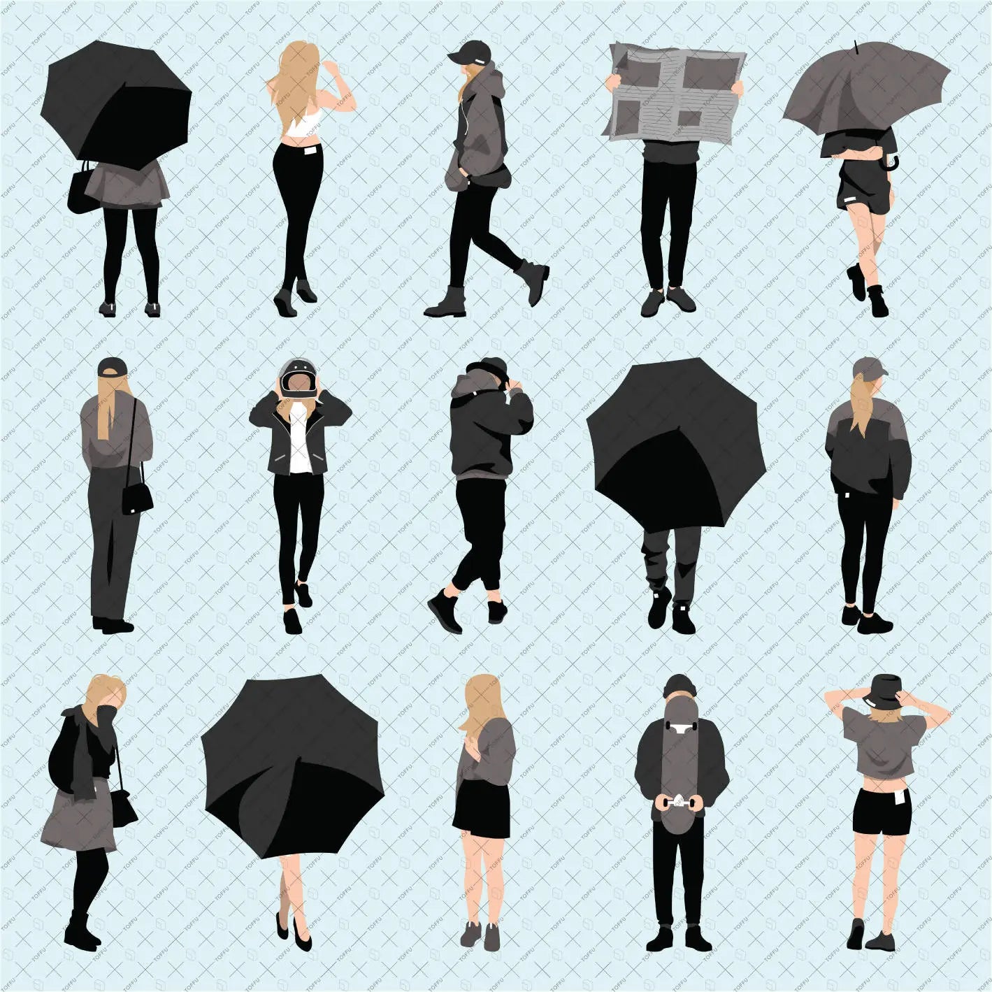 Flat Vector Not So Mysterious People Digital Artwork drawings | Toffu Co