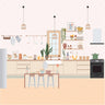 Flat Vector Kitchen PNG - Toffu Co