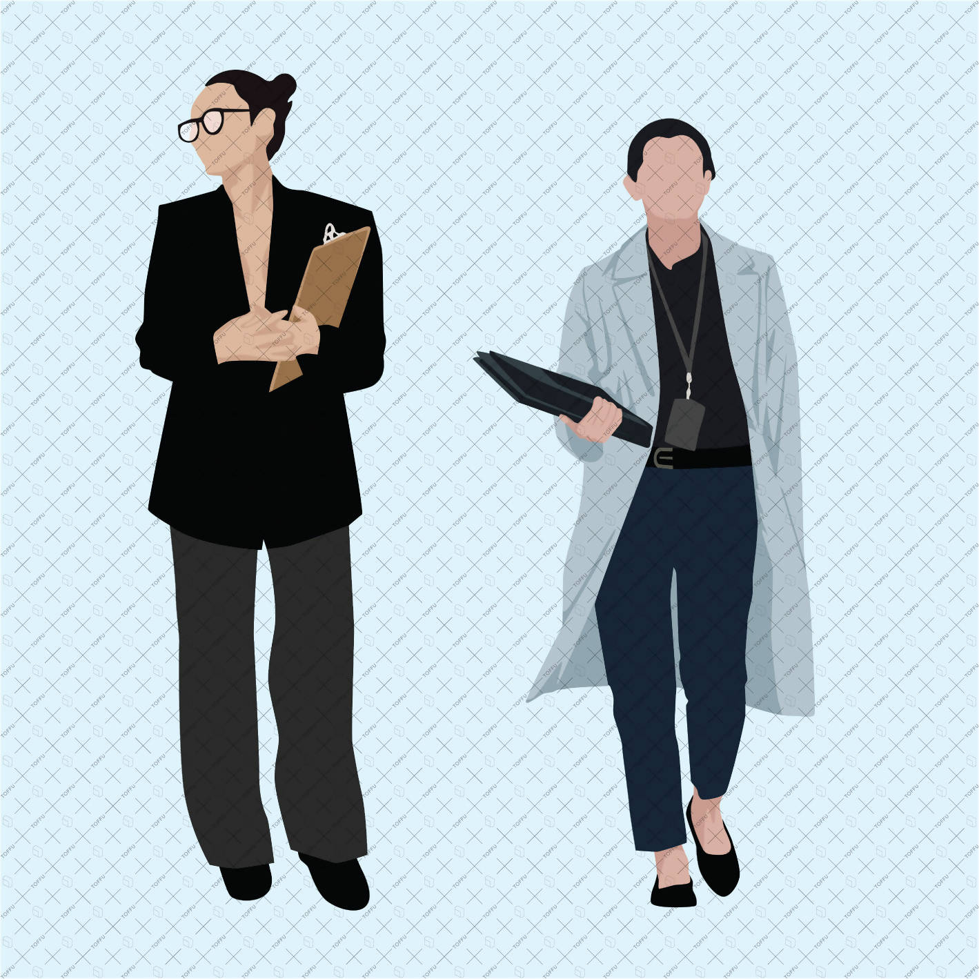 Flat Vector Office People - 01 PNG - Toffu Co